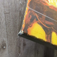 "Spirit" 2 Horses Painting on Wood by Diane Whitehead *vgc, ding/dent, mnr scratches
