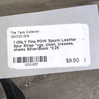 1 ONLY Fine POW Spurm Leather Spur Strap *vgc, clean, creases, xholes
