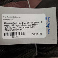 Hard Mesh Fly Sheet, 2 legs, tail *vgc, clean, mnr frays, dusty, dirt, film, snags, rubs
