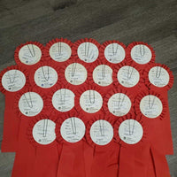 Red Horse Show Ribbon *vgc, inscribed, curled eges
