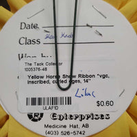 Yellow Horse Show Ribbon *vgc, inscribed, curled eges