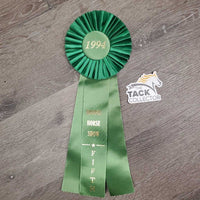Green Horse Show Ribbon *vgc, inscribed, curled eges, mnr stain
