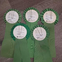 Green Horse Show Ribbon *vgc, inscribed, curled eges, mnr stain
