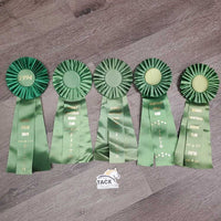 Green Horse Show Ribbon *vgc, inscribed, curled eges, mnr stain