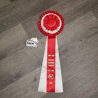 Xlg Red Horse Show Ribbon *vgc, inscribed, curled eges