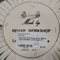 Xlg White Red Horse Show Ribbon *vgc, inscribed, curled eges
