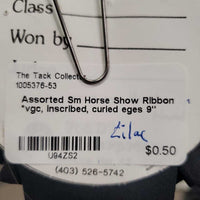 Assorted Sm Horse Show Ribbon *vgc, inscribed, curled eges
