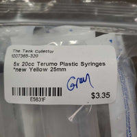 5x 20cc Terumo Plastic Syringes *new
