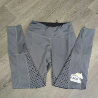 Full Sticky Seat Riding Tight Breeches, Pull On *gc/fair, undone stitching, cracking logos, seam rubs/frays, v.pulled waist
