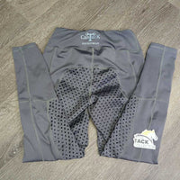 Full Sticky Seat Riding Tight Breeches, Pull On *gc/fair, undone stitching, cracking logos, seam rubs/frays, v.pulled waist
