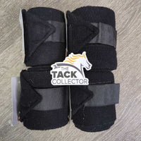 4 Fleece Polos *gc, clean, hairy, edge rubs, clumpy, faded
