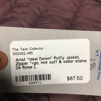 "Ideal Down" Puffy Jacket, Zipper *vgc, mnr cuff & collar stains