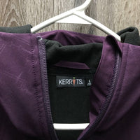 Long Technical Fleece Lined Rider - Coaches Jacket, attached Hood, Back Zip *xc/like new
