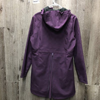 Long Technical Fleece Lined Rider - Coaches Jacket, attached Hood, Back Zip *xc/like new