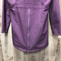 Long Technical Fleece Lined Rider - Coaches Jacket, attached Hood, Back Zip *xc/like new
