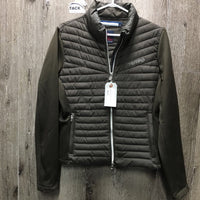 Stretchy Quilt Jacket, zip *gc, clean, makeup stains, mnr dirt?stains