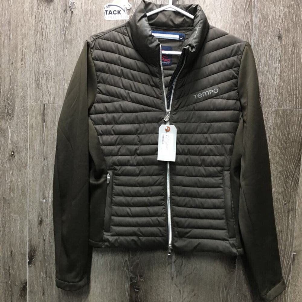 Stretchy Quilt Jacket, zip *gc, clean, makeup stains, mnr dirt?stains