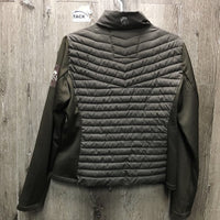 Stretchy Quilt Jacket, zip *gc, clean, makeup stains, mnr dirt?stains