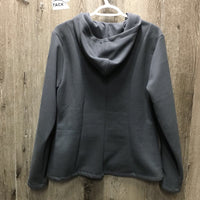 Light Fleece Jacket, attached Hood, zip *vgc, mnr dirt & stains
