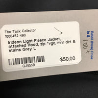 Light Fleece Jacket, attached Hood, zip *vgc, mnr dirt & stains