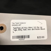 LS Hvy Shirt, 1/2 Zip Up *vgc, linty, hair, mnr dirt?stain