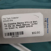 Sienna 37.5 LS Shirt, 1/3 Zip Up, Mesh Sleeves *xc/like nw