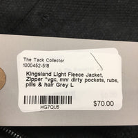 Light Fleece Jacket, Zipper *vgc, mnr dirty pockets, rubs, pills & hair
