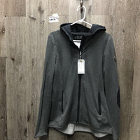 Light Sweatshirt Hoodie Jacket, Zipper *vgc, mnr cuff rubs & dirt, pills & rubs