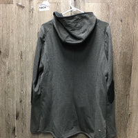 Light Sweatshirt Hoodie Jacket, Zipper *vgc, mnr cuff rubs & dirt, pills & rubs