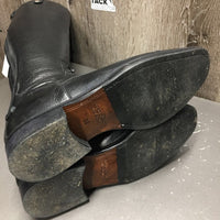 Square Toe Field Boots, Zips, Hvy Leather *xc/like new, v.mnr dust & scuffs, older