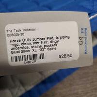 Quilt Jumper Pad, 1x piping *vgc, clean, mnr hair, dingy underside, stains, puckers
