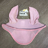 Crochet Ear Bonnet Fly Veil, Satin Trim "Pony Dream" *vgc, clean, mnr stains, snags & rubs
