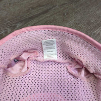 Crochet Ear Bonnet Fly Veil, Satin Trim "Pony Dream" *vgc, clean, mnr stains, snags & rubs
