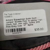Satin Quilt Jumper Saddle Pad, 1x piping *vgc, clean, hair, mnr rubs, faded, pills
