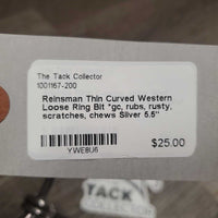 Thin Curved Western Loose Ring Bit *gc, rubs, rusty, scratches, chews
