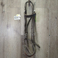 VINTAGE Bridle, Drop Noseband *fair, cracking, xholes, rusty, rubs, dry, stiff, mismatched
