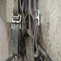 VINTAGE Bridle, Drop Noseband *fair, cracking, xholes, rusty, rubs, dry, stiff, mismatched
