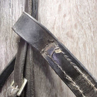 VINTAGE Bridle, Drop Noseband *fair, cracking, xholes, rusty, rubs, dry, stiff, mismatched
