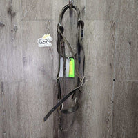 VINTAGE Bridle, Drop Noseband *fair, cracking, xholes, rusty, rubs, dry, stiff, mismatched
