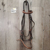FS Rsd Bridle *gc, clean, creased, mnr dirt, rubs, discolored, residue, scraped edges & tight keepers
