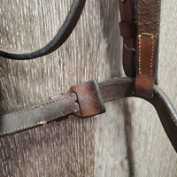 FS Rsd Bridle *gc, clean, creased, mnr dirt, rubs, discolored, residue, scraped edges & tight keepers
