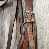 FS Rsd Bridle *gc, clean, creased, mnr dirt, rubs, discolored, residue, scraped edges & tight keepers
