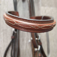 FS Rsd Bridle *gc, clean, creased, mnr dirt, rubs, discolored, residue, scraped edges & tight keepers
