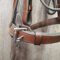 FS Rsd Bridle *gc, clean, creased, mnr dirt, rubs, discolored, residue, scraped edges & tight keepers
