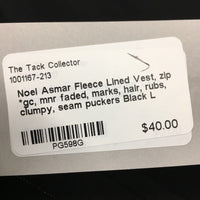 Fleece Lined Vest, zip *gc, mnr faded, marks, hair, rubs, clumpy, seam puckers
