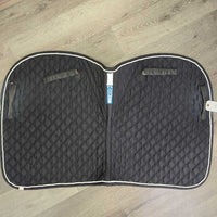 Quilt Jumper Saddle Pad *gc/fair, clean, v.puckered, v.rubbed & pilly, folded tab, holey/thin edges, undone stitching, snags
