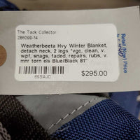 Hvy Winter Blanket, detach neck, 2 legs *vgc, clean, v. wpf, snags, faded, repairs, rubs, v. mnr torn els
