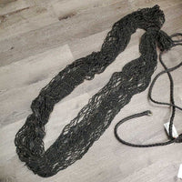 Large Rectangular Bale 2" Slow Feed Hay Net, knots *vgc, clean, mnr hay, dirt, threads

