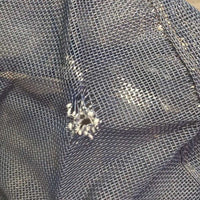 Mesh Hay?General?Trailer Bag, 3x snaps, 1 unstitched *gc, clean, rubs, mnr hay, hole, rusty
