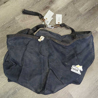 Mesh Hay?General?Trailer Bag, 3x snaps, 1 unstitched *gc, clean, rubs, mnr hay, hole, rusty
